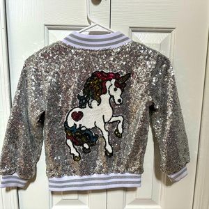 GIRLS UNICORN SEQUIN BOMBER Lola and the boys